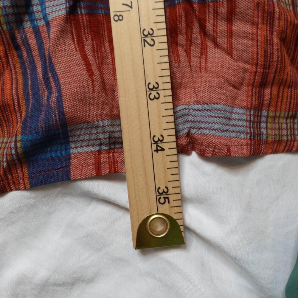 TYLHO Anthropologie Rayon sao paulo red plaid tunic shirt dress Women's size XS - Picture 7 of 9